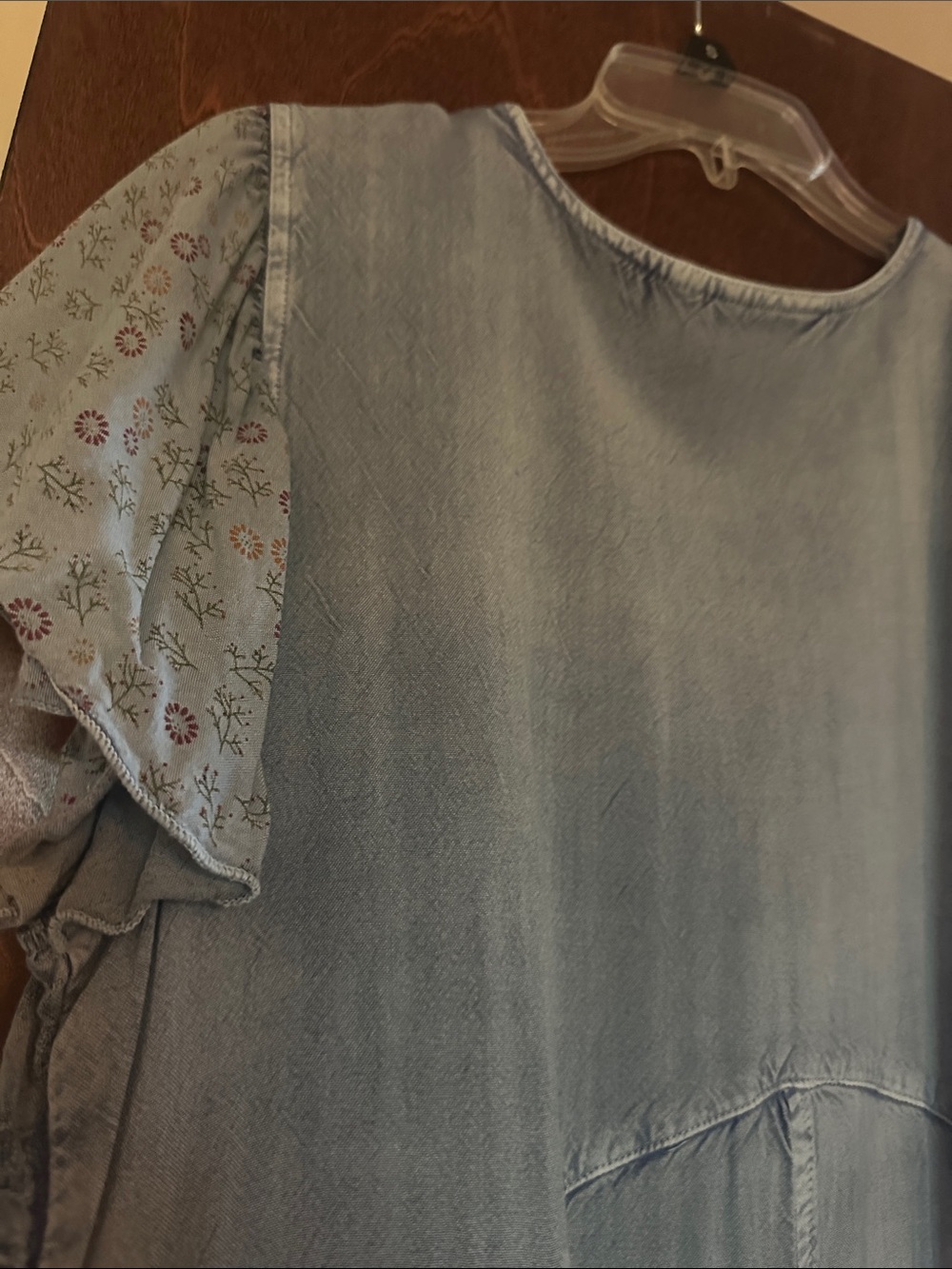 Boho Embroidered Midi Dress in Dusty Blue - Picture 10 of 10
